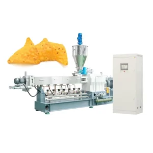 Automatic Tortilla Corn Chips Production Line Corn Snack Extruder and Electrical Heating Continuous Fryer