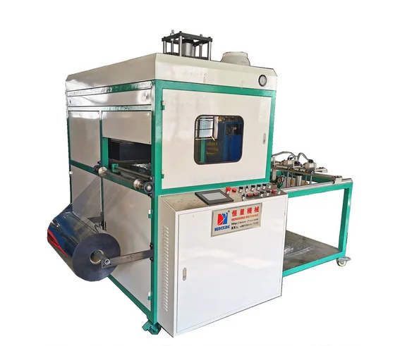 Automatic Vacuum Thermoforming Machine for Food Plastic Packaging PVC PE PP PET HIPS with Blister PE Plastic Cover