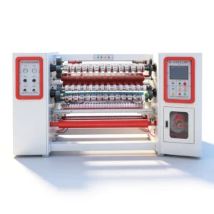 BOPP Film Water Based Acrylic Adhesive Jumbo Roll Automated 4 Shaft Four Axes Turret Slitter Rewinder Slitting Rewinding Machine