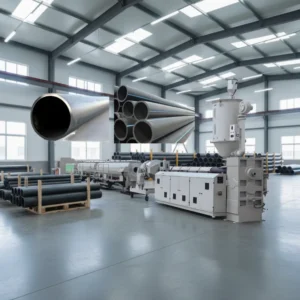 Beilijia Twin Screw HDPE LDPE Pipe Production Line Extruder Gearbox PLC Long Service Life Bearing Motor Pump Engine Gear