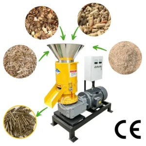 CE Certified 200-300kg/h Manganese Steel Die Biomass Wood Pellet Mill Machine Motor For Sawdust Fuel Energy