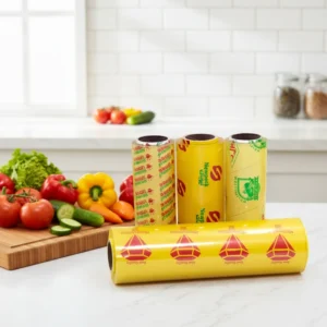 Casting Film Food Grade PVC Cling Film Plastic Wrapping Material Stretch Wrap Roll Disposable for Fresh Packing Food Film