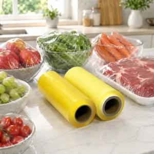 Casting PVC Plastic Wrapping Material Stretch Wrap Roll Clear Cling Foil Disposable Food Film