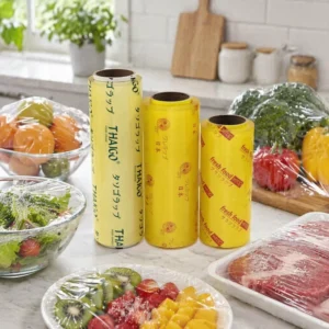 Casting PVC Plastic Wrapping Material Stretch Wrap Roll Clear Cling Foil Disposable Food Film