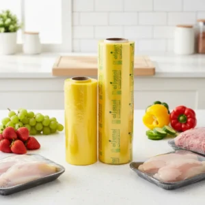 Casting PVC Plastic Wrapping Material Stretch Wrap Roll Clear Cling Foil Disposable Food Film