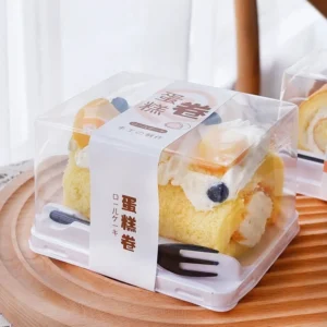 CheeseCake Packing Box Milled layer Mousse Mini Pastry Swiss Roll Clear Blister Container Dessert Food Storage