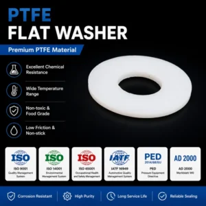 Chemical Resistant PTFE Polytetrafluoroethylene Flat Washer Gasket DIN 125A White PTFE Insulating Washer Plastic Flat Washer