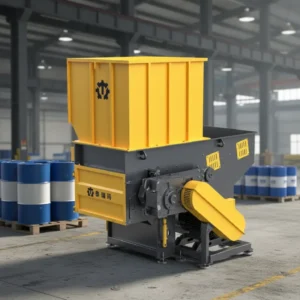 Compact Single Shaft Motor & Engine Paper Shredder Crusher Combo Unit for Small Business Plastic Bottle Foam Rubber Recycling