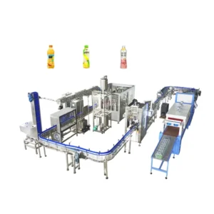 Complete Automatic Electric High Efficiency Fruit Juice Filling Packaging Machine with Plastic Bottles Beverage Production Line