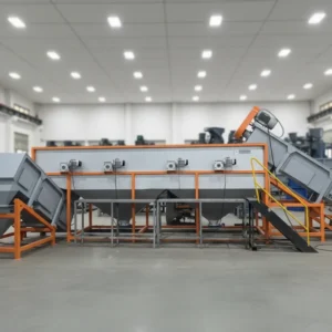 Complete Chain of Plastic PET Bottles Recycling Hot Washing Line