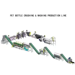 Complete PET Bottle Washing Recycling Production Line Waste Plastic PET Flakes Crushing Washing Machine