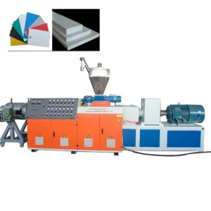 Conical Twin Screw Extruder Used for PVC WPC Plastic Processing