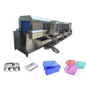 Continuous Hot Water Plastic Crate Washing Machine for Starch Factory Front end