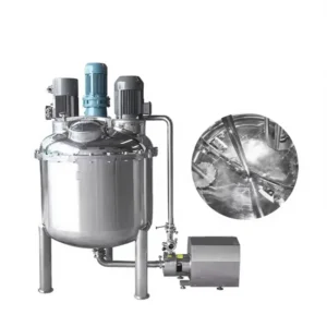 Cosmetics Cream Gels Making Machine with Agitator Homogenizer Mixer Customized Vacuum Emulsifying Mixing Tank