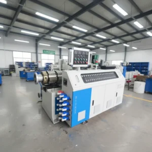 Counter-Rotating Conical Twin Screw Extruder PLC Control 34:1 L/D Ratio 120 RPM Core Components PVC Pipe