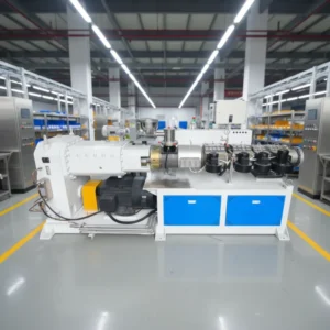 Counter-rotating Conical Twin Screw Extruder PLC Control 34:1 L/D Ratio Core Components PVC Pipe Long Service