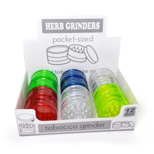 Custom Logo 60mm Portable Plastic Herb & Tobacco Grinder Mini Small Dry Spice Grinder Mirror Technique