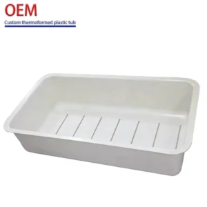 Custom Thick-sheet ABS Rectangular Plastic Food Grade Tray Vacuum Forming Plastic Tubs by Thermoforming Making Machine