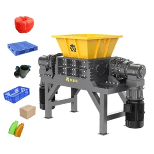 Customized 110KW Double Shaft Shredder Crusher Machine for Waste Fabric Paper Pallet Bucket Bag Plastic Recycling Solution
