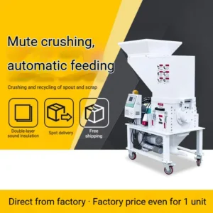 Customized Industrial Low Speed Silent Durable Plastic Edge Crusher with Gear and Pump for Plastic Recycling