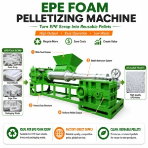 Customized Waste EPE Foam Recycling Granulator Single Screw Pelletizer Machine