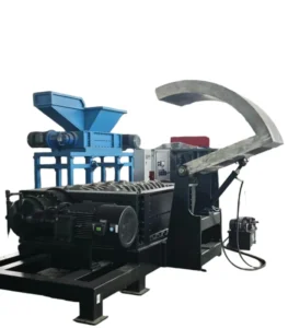 DS1400 60 Kw Double Shaft Shredder Machine Automatic Gear Drive Stainless Steel Blades Recycling Waste Plastic Textile Motor