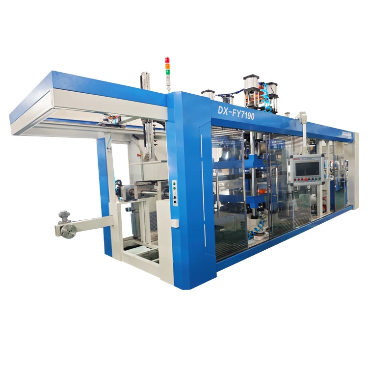 DX FY7190 Three Station Automatic Plastic Blister Thermal Vacuum Forming Machine ABS PVC for Disposable Cake Food Box
