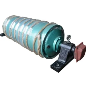 Diamond Grooved Rubber Lagging Motorized Drum Pulley 7.5 kW Power Customizable Size for Compact Electric Belt Conveyor