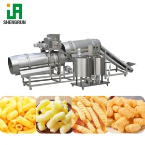 Double Drum Oil Sprayer Fried Snack Flavoring Machine Dual Drum Octagonal Snacks Seasoning Mixing Machine