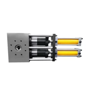 Double Piston Filter Exchanger Plastic Recycling Machine Pelletizing Extruder 300mm Hydraulic Automatic Screen Changer