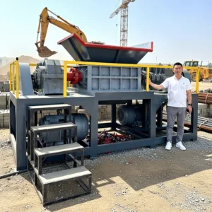 Double Shaft Shredder for Plastic Films Bags Containers PVC Pipes Wood Branches Leaves Straw Agricultural Waste Paper Books Crusher