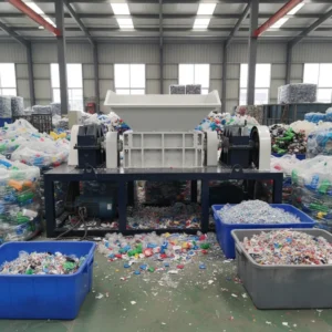 Double Shaft Shredder for Waste Plastic Drum Pallet Pipe Film Recycling