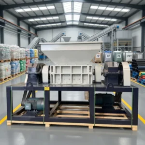 Double Shaft Shredder for Waste Plastic PP PE PET Film Pipe Recycling