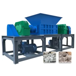 Dual Shaft Automatic High Efficiency Plastic Shredder With Gearbox And Pump For Large Diameter Waste Recycling