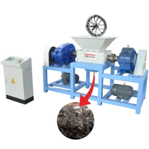Dual Shaft Shredder PLC Shredder Tyre Double Shaft Chipper Copper Wire Tire Shredder for Crushing Barrel Tyre Metal 2 3T