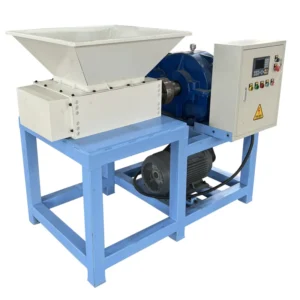 Dual Shaft Shredder with PLC Wood Pallet Tire Recycling Cardboard Metal Rubber Shredder Blade Chamber Box Made of PE ABS