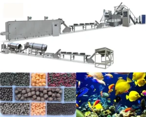 Durable 304 Stainless Steel Automatic High Capacity Pellet Extruder Low Noise Fish Feed Process Line for Catfish Shrimp
