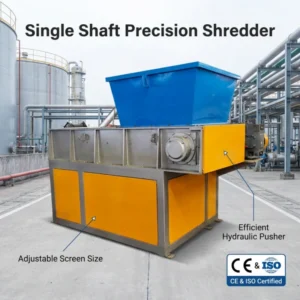 Durable Single Shaft Shredder Roller Blade Style Hydraulic Feeding for Commercial Plastic Recycling Projects