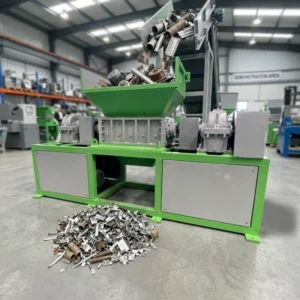 Durable Twin Shaft Industrial Shredder Stainless Steel Alloy Construction Motor Bearing Gear for Automatic Scrap Aluminum