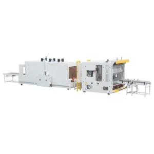 Electric PE Foil Film PLC Controlled Motor Driven Automatic Horizontal Shrink Wrapping Machine for Food Beverage Textiles