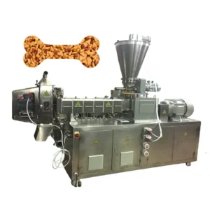 Experimental Twin Screw Extrusion Line High Efficiency Dog Pellet Maker Fish Feed Equipment