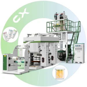 Extrud Film Machine LLDPE Extruder Biodegradable Film Blowing Machine With Printing