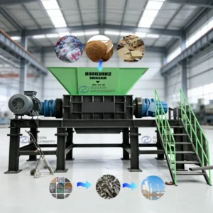 Factory Direct Sales Plastic Films Bags Pipe Bottles Wood Paper Tire Metal Double Shaft Shredder