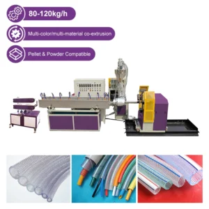 Factory Price New Single Screw Motor Gearbox Automatic Feeding High Productivity PVC Hose Extruder Machine