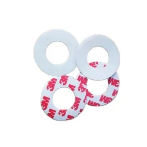 Flat Nylon Spacer Customized 3M Adhesive Plastic Washer Plain DIN CNC Machining Injection Molding Dry Oilless Yellow Optional