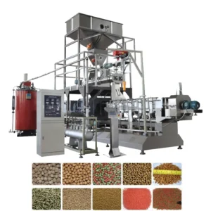 Floating and Sinking Fish Feed Double Screw Extruder Pellet Making Machine with Motor Pump Gear Food Grade Stainless Steel