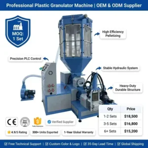 Foam All in One Pelletizer High Speed Compression Rapid Melting Auto Crushing Feeding Integrated Pelletizing Low Power
