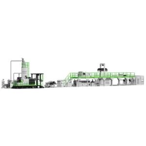 Food Grade R PET Single Screw Extrusion Line Pelletizing Equipment with Motor Gearbox for One Step Production Food Grade Sheet