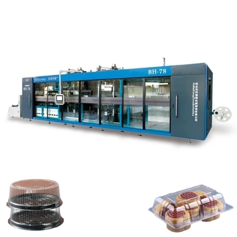 Food Grade Thermoforming Pastry Cake Box Clear PET Blister Packaging Vacuum Forming Machine