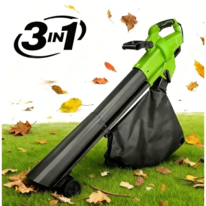 For 3500W Electric Corded 3 in 1 Blower Vacuum Mulcher 15:1 Mulching Ratio 270km/h Air Speed Rolling Wheels 45L Bag